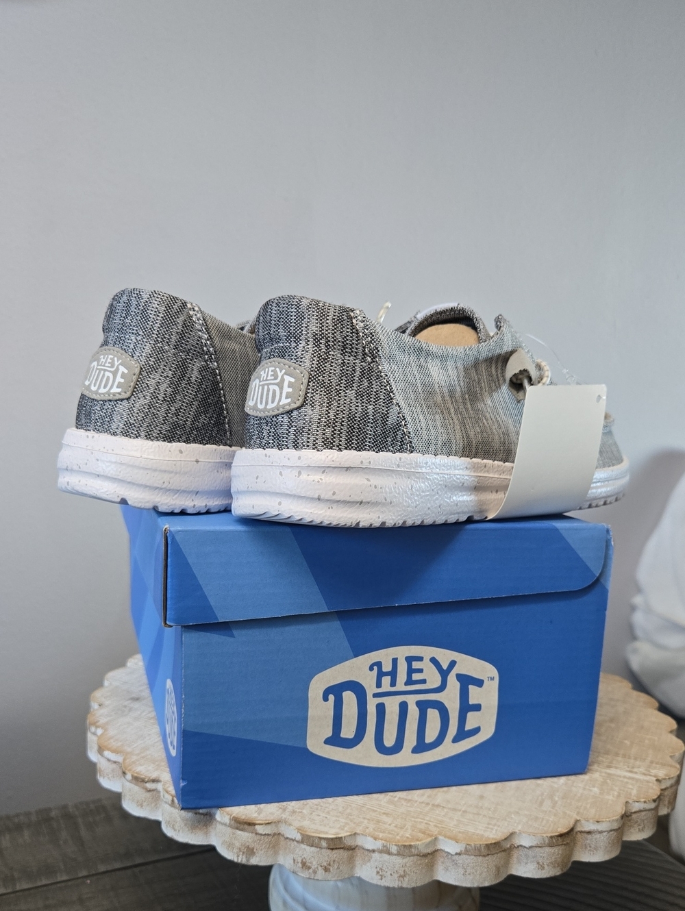 Hey Dude Kids Gray Knit Slip-On Sneakers